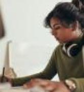 Female working at her desk 