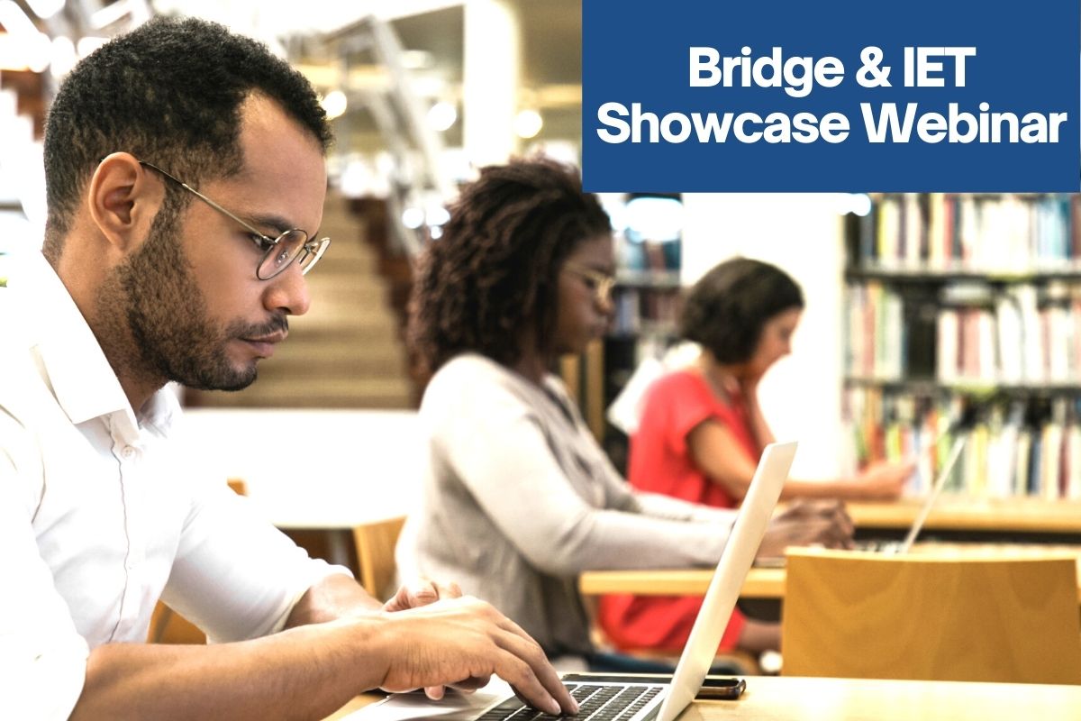 Adult students in library, Meet the Innovators in Adult Education, Bridge & IET Showcase Webinar