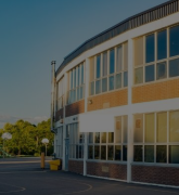 School building with schoolyard 