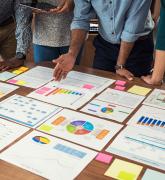 Team working on graphs